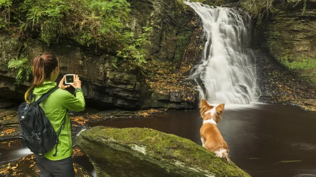 Hareshaw Linn Waterfall hesleysdie huts