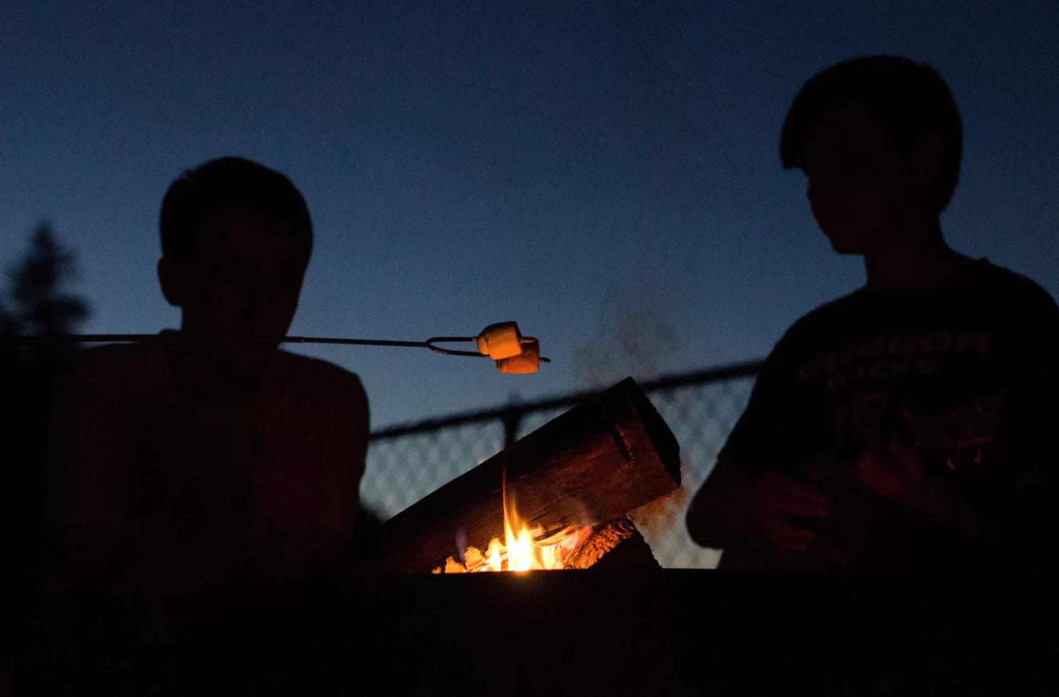 roasting marshmallows